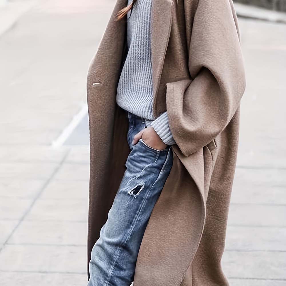 Oversized taupe coat